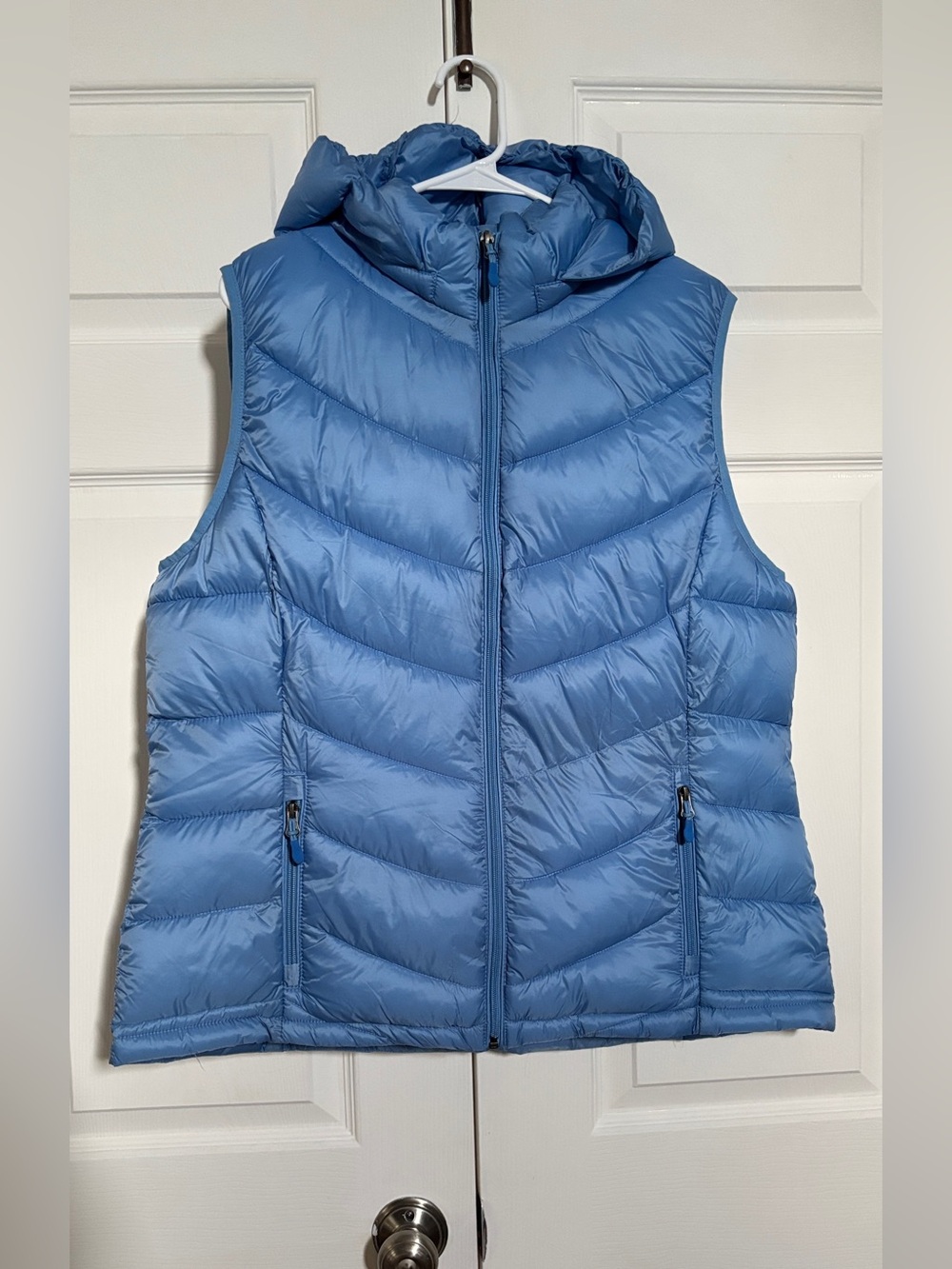 Charter Club Blue Hooded Puffer Vest XXL NWT Sorona Lightweight